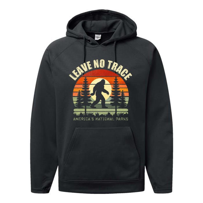 Leave No Trace Bigfoot Hiking And Camping Performance Fleece Hoodie