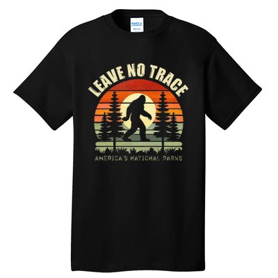 Leave No Trace Bigfoot Hiking And Camping Tall T-Shirt