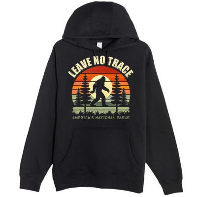 Leave No Trace Bigfoot Hiking And Camping Premium Pullover Hoodie