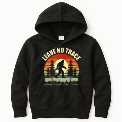 Leave No Trace Bigfoot Hiking And Camping Kids Hoodie