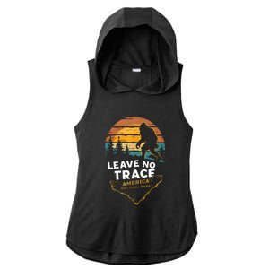 Leave No Trace America National Parks Funny Bigfoot Ladies PosiCharge Tri-Blend Wicking Draft Hoodie Tank