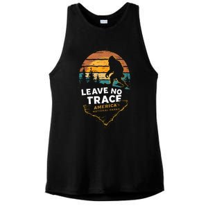 Leave No Trace America National Parks Funny Bigfoot Ladies PosiCharge Tri-Blend Wicking Tank