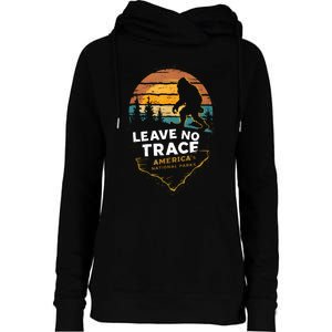 Leave No Trace America National Parks Funny Bigfoot Womens Funnel Neck Pullover Hood