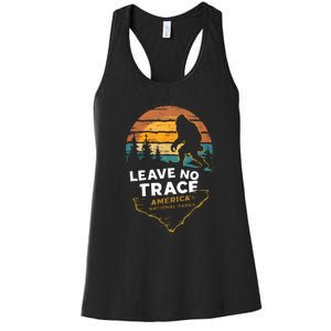 Leave No Trace America National Parks Funny Bigfoot Women's Racerback Tank