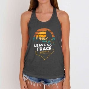 Leave No Trace America National Parks Funny Bigfoot Women's Knotted Racerback Tank