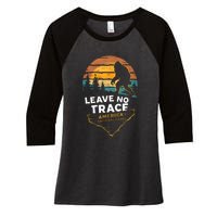 Leave No Trace America National Parks Funny Bigfoot Women's Tri-Blend 3/4-Sleeve Raglan Shirt