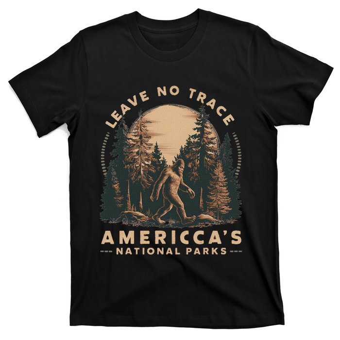 Leave No Trace America National Parks Funny Big Foot T-Shirt