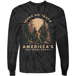 Leave No Trace America National Parks Funny Big Foot Tie-Dye Long Sleeve Shirt