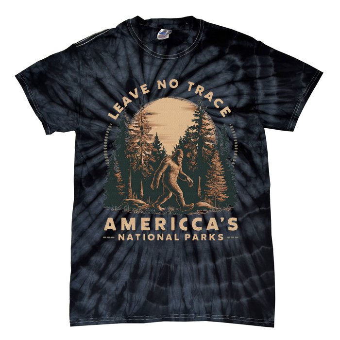 Leave No Trace America National Parks Funny Big Foot Tie-Dye T-Shirt