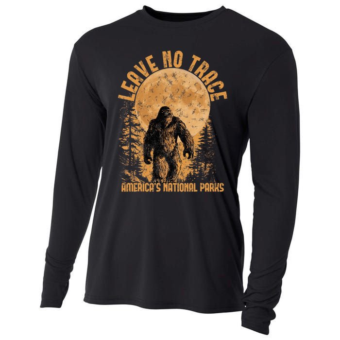 Leave No Trace America National Parks Funny Big Foot Cooling Performance Long Sleeve Crew