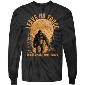 Leave No Trace America National Parks Funny Big Foot Tie-Dye Long Sleeve Shirt