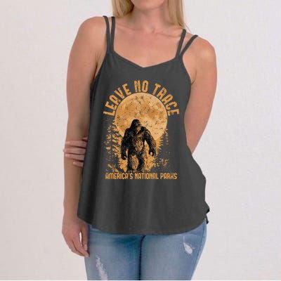 Leave No Trace America National Parks Funny Big Foot Women's Strappy Tank