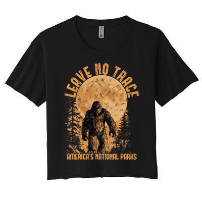 Leave No Trace America National Parks Funny Big Foot Women's Crop Top Tee