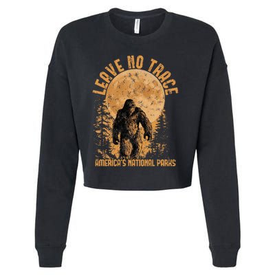 Leave No Trace America National Parks Funny Big Foot Cropped Pullover Crew