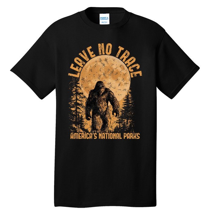 Leave No Trace America National Parks Funny Big Foot Tall T-Shirt