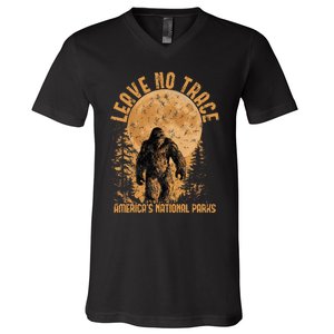 Leave No Trace America National Parks Funny Big Foot V-Neck T-Shirt