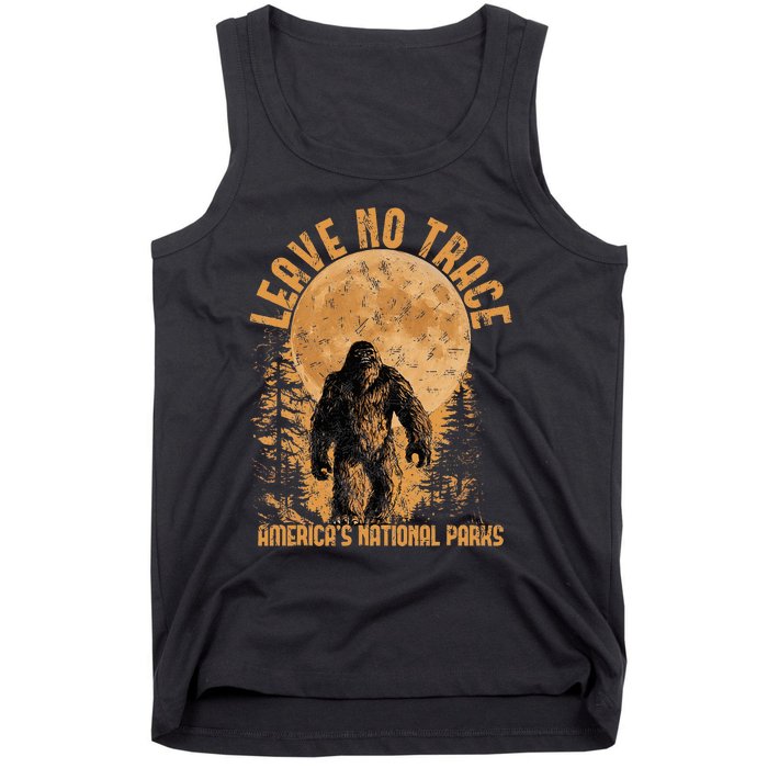 Leave No Trace America National Parks Funny Big Foot Tank Top