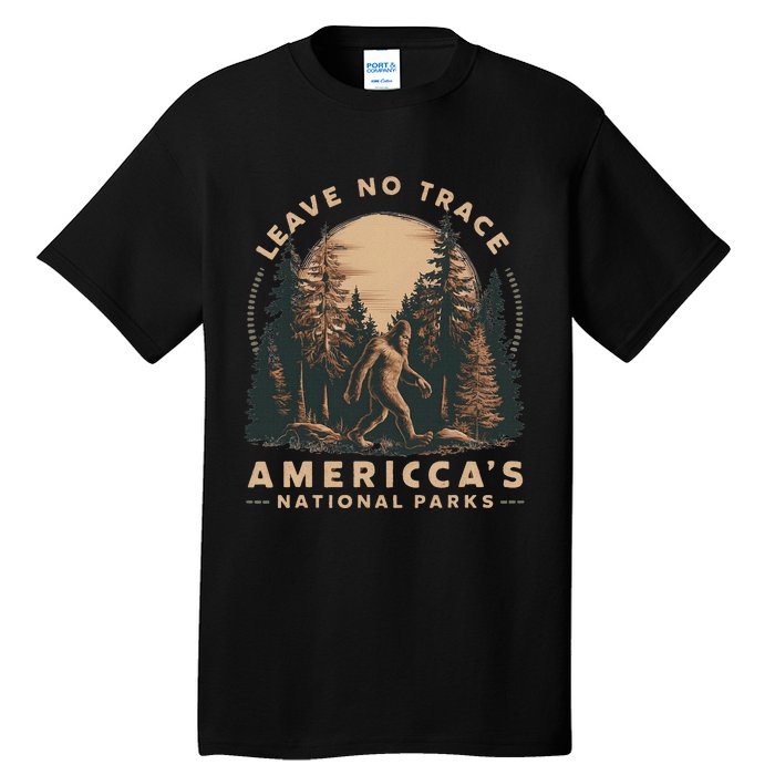 Leave No Trace America National Parks Funny Big Foot Tall T-Shirt