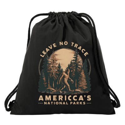 Leave No Trace America National Parks Funny Big Foot Drawstring Bag