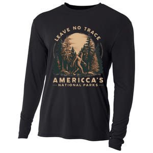 Leave No Trace America National Parks Funny Big Foot Cooling Performance Long Sleeve Crew