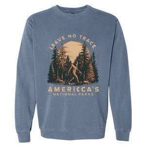 Leave No Trace America National Parks Funny Big Foot Garment-Dyed Sweatshirt