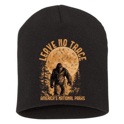 Leave No Trace America National Parks Funny Big Foot Short Acrylic Beanie