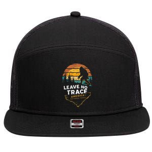 Leave No Trace AmericaS National Parks Funny Bigfoot 7 Panel Mesh Trucker Snapback Hat