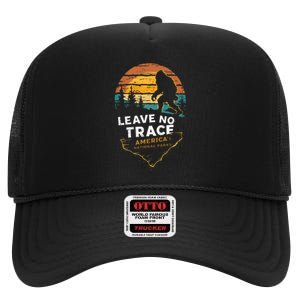 Leave No Trace AmericaS National Parks Funny Bigfoot High Crown Mesh Back Trucker Hat