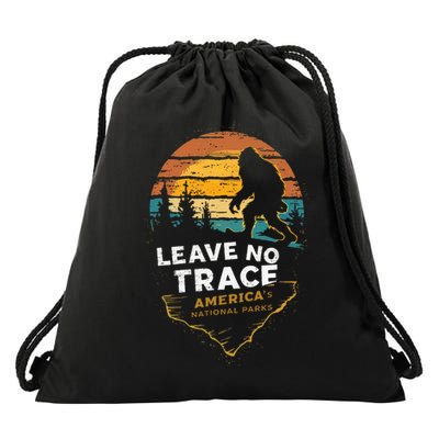 Leave No Trace AmericaS National Parks Funny Bigfoot Drawstring Bag
