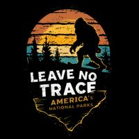 Leave No Trace AmericaS National Parks Funny Bigfoot Drawstring Bag