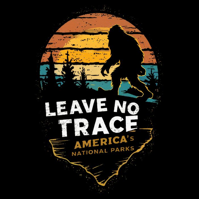 Leave No Trace AmericaS National Parks Funny Bigfoot Drawstring Bag