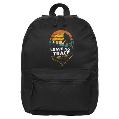 Leave No Trace AmericaS National Parks Funny Bigfoot 16 in Basic Backpack