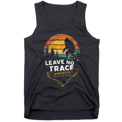 Leave No Trace AmericaS National Parks Funny Bigfoot Tank Top