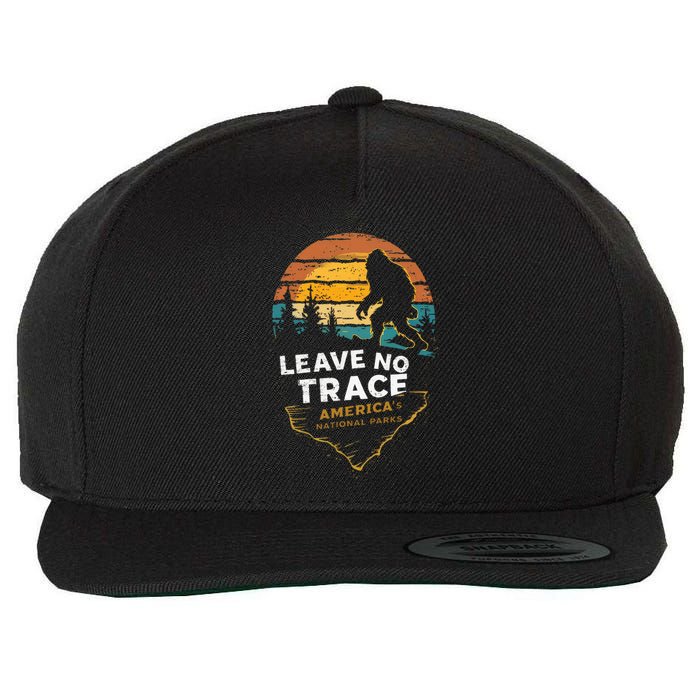 Leave No Trace AmericaS National Parks Funny Bigfoot Wool Snapback Cap