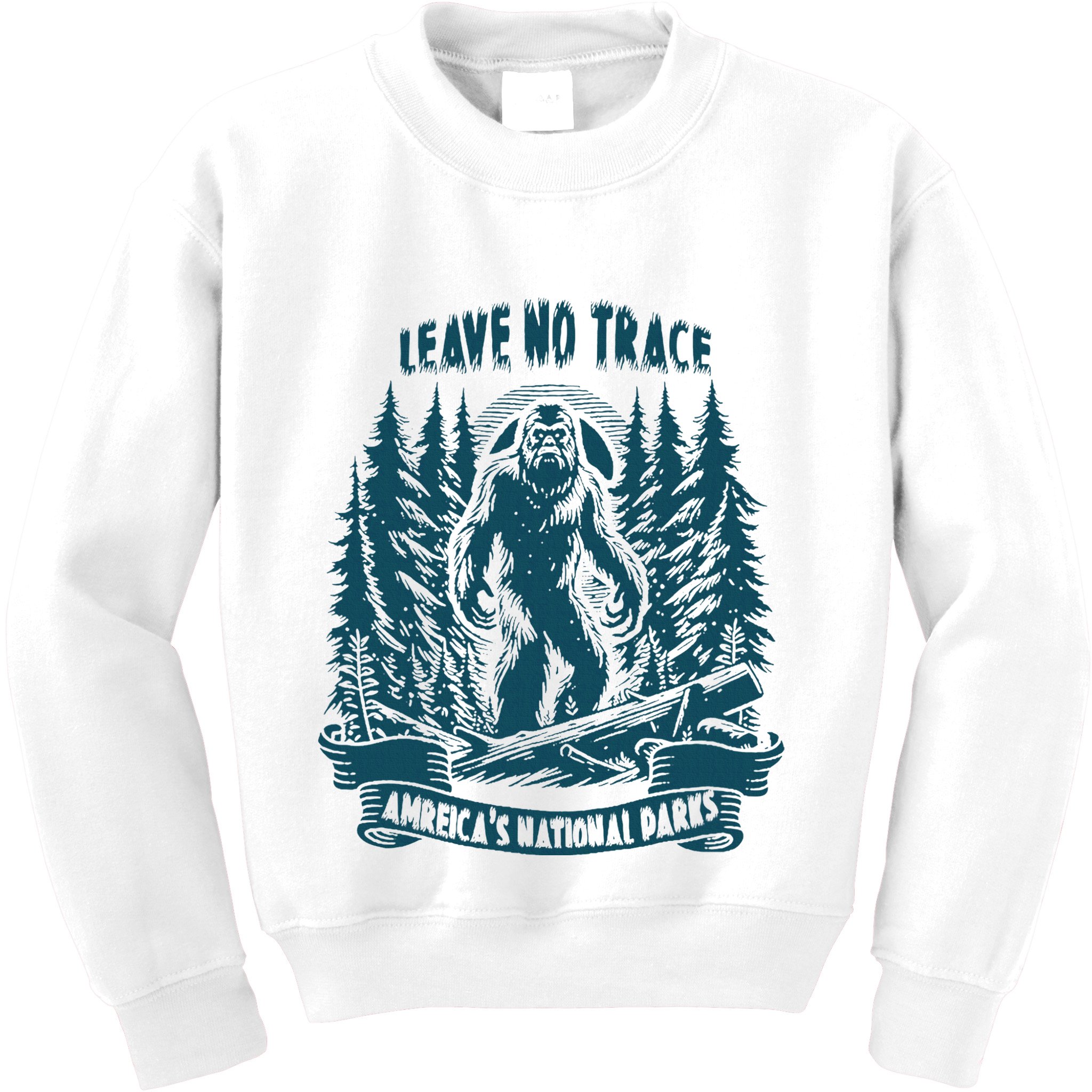 Leave No Trace America National Parks Big Foot Kids Sweatshirt