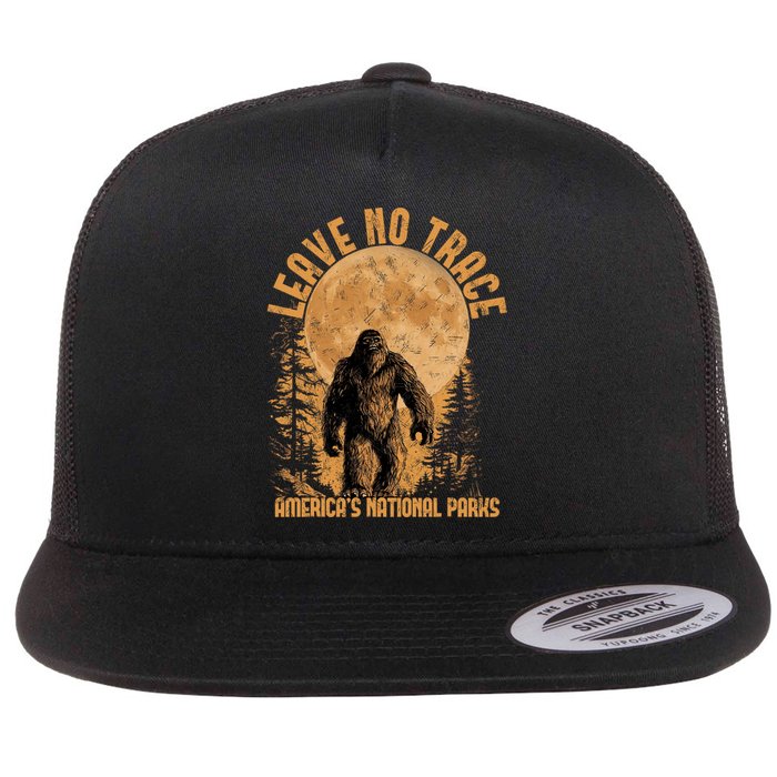 Leave No Trace America National Parks Funny Big Foot Flat Bill Trucker Hat