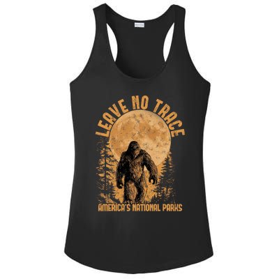 Leave No Trace America National Parks Funny Big Foot Ladies PosiCharge Competitor Racerback Tank