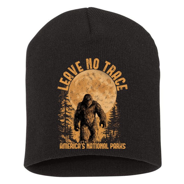 Leave No Trace America National Parks Funny Big Foot Short Acrylic Beanie