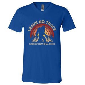 Leave No Trace America National Parks No Trace Bigfoot V-Neck T-Shirt