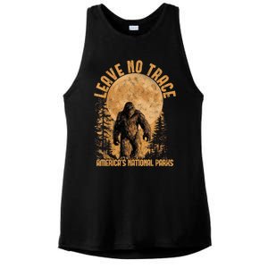 Leave No Trace America National Parks Funny Big Foot Ladies PosiCharge Tri-Blend Wicking Tank