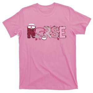 Leopard Nurse Valentine Stethoscope T-Shirt