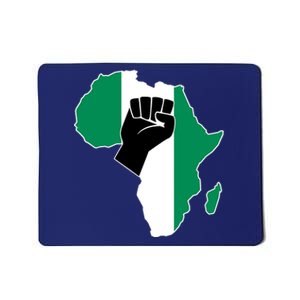 Love Nigeria With Nigerian Flag In Africa Map Raised Fist Mousepad