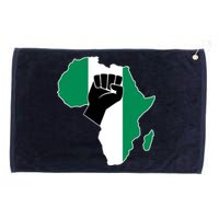 Love Nigeria With Nigerian Flag In Africa Map Raised Fist Grommeted Golf Towel