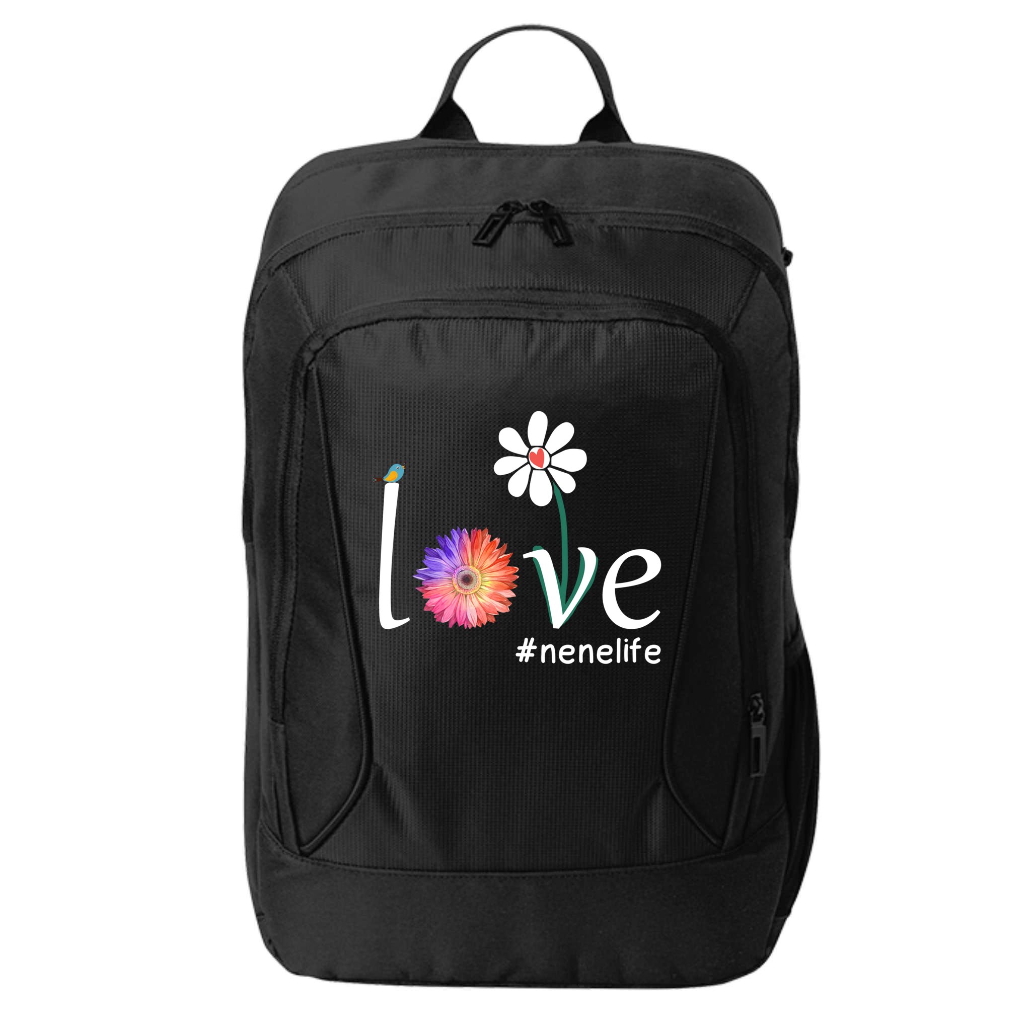 Love #Nenelife Watercolor Flower Bird Grandma Mother's Day Gift City Backpack