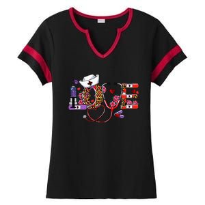 Love Nurse Western Love Stethoscope Nurselife Valentines Day Ladies Halftime Notch Neck Tee