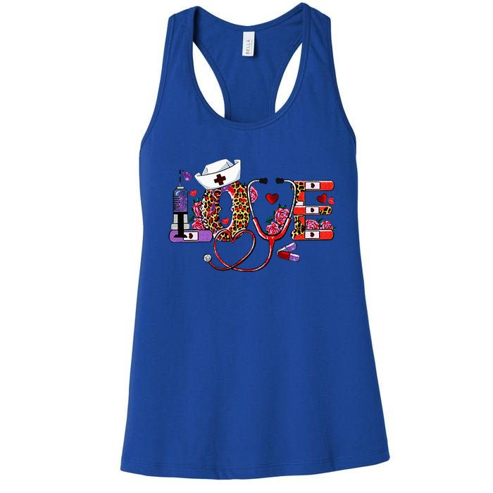 Love Nurse Western Love Stethoscope Nurselife Valentines Day Women's Racerback Tank