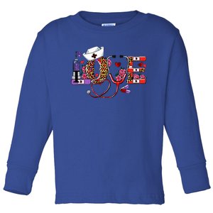 Love Nurse Western Love Stethoscope Nurselife Valentines Day Toddler Long Sleeve Shirt