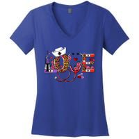 Love Nurse Western Love Stethoscope Nurselife Valentines Day Women's V-Neck T-Shirt