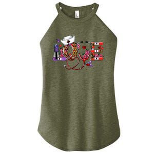 Love Nurse Western Love Stethoscope Nurselife Valentines Day Women's Perfect Tri Rocker Tank