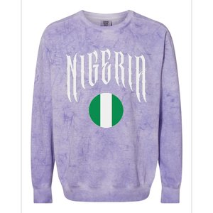 Love Nigeria With Nigerian Flag Inside A Circle Colorblast Crewneck Sweatshirt